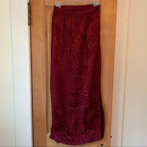 CP Shades rayon red skirt w velvet trim in small